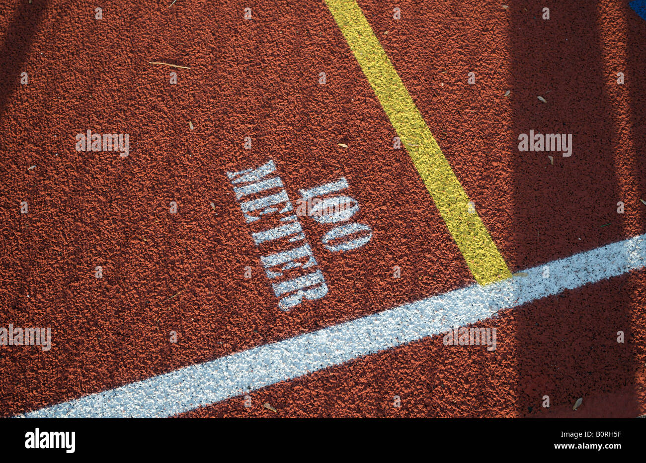 Track and field 100 meter Stock Photo