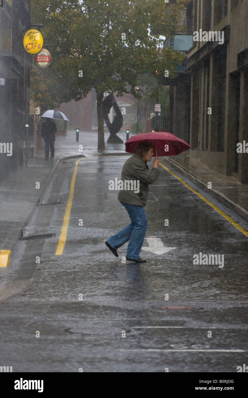 rainy street Stock Photo