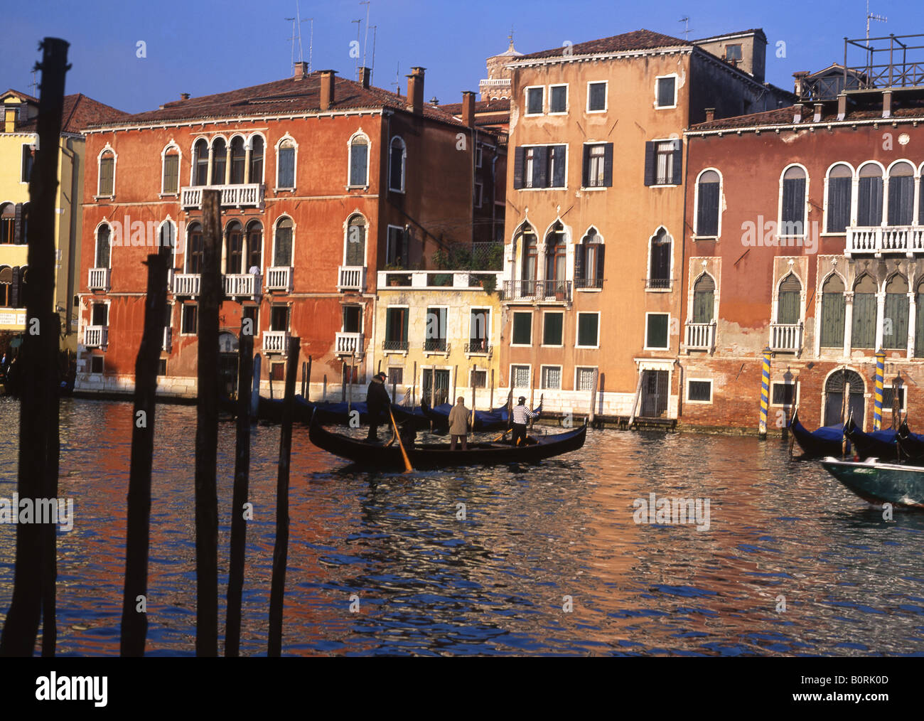 San Tomà traghetto gondola ferry on Grand Canal Venice Veneto Italy Stock Photo