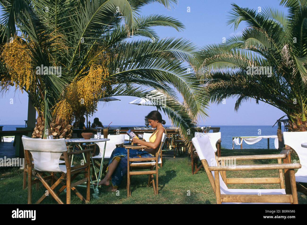 Beach Bar Avalon, Kallithea, Kassandra, Chalkidiki, Greece Stock Photo