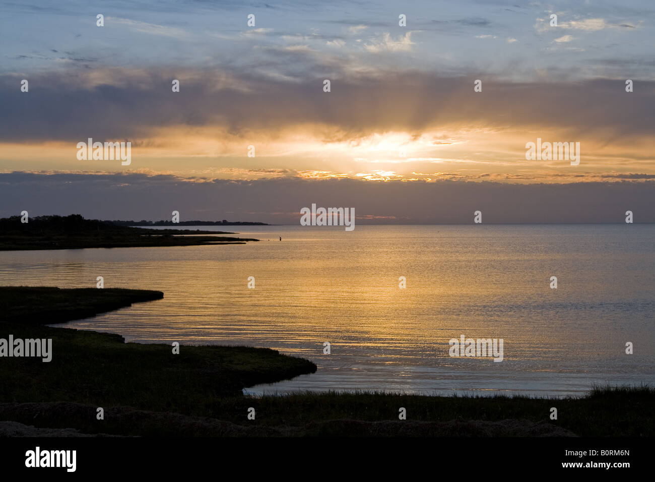 Sunset, Pamlico Sound, Outer Banks, North Carolina Stock Photo