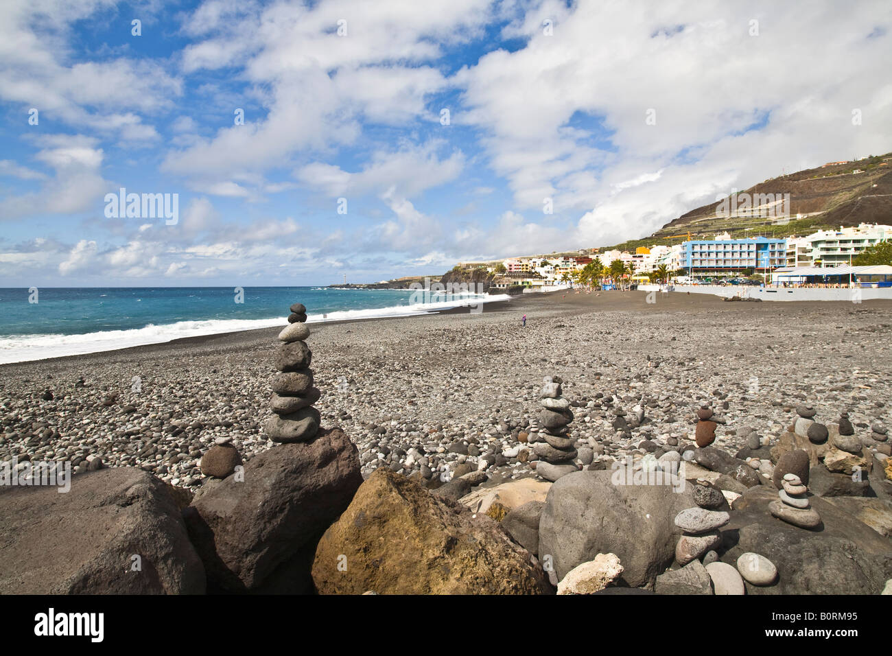 Black Beach in Puerto Naos - La Palma Stock Photo