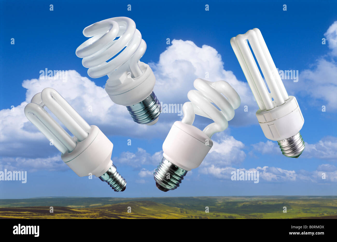 old fashioned energy saving light bulbs Stock Photo - Alamy