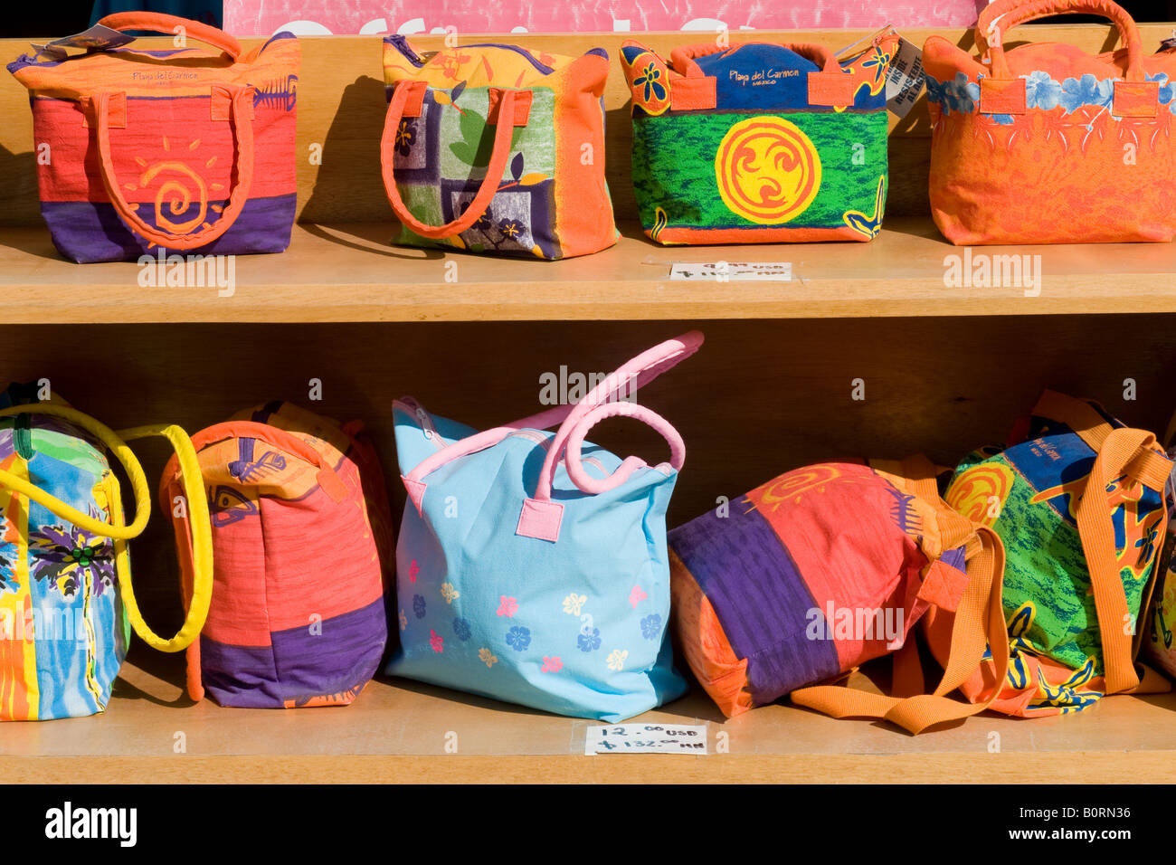 Bags for sale in Playa del Carmen Mexico Stock Photo - Alamy