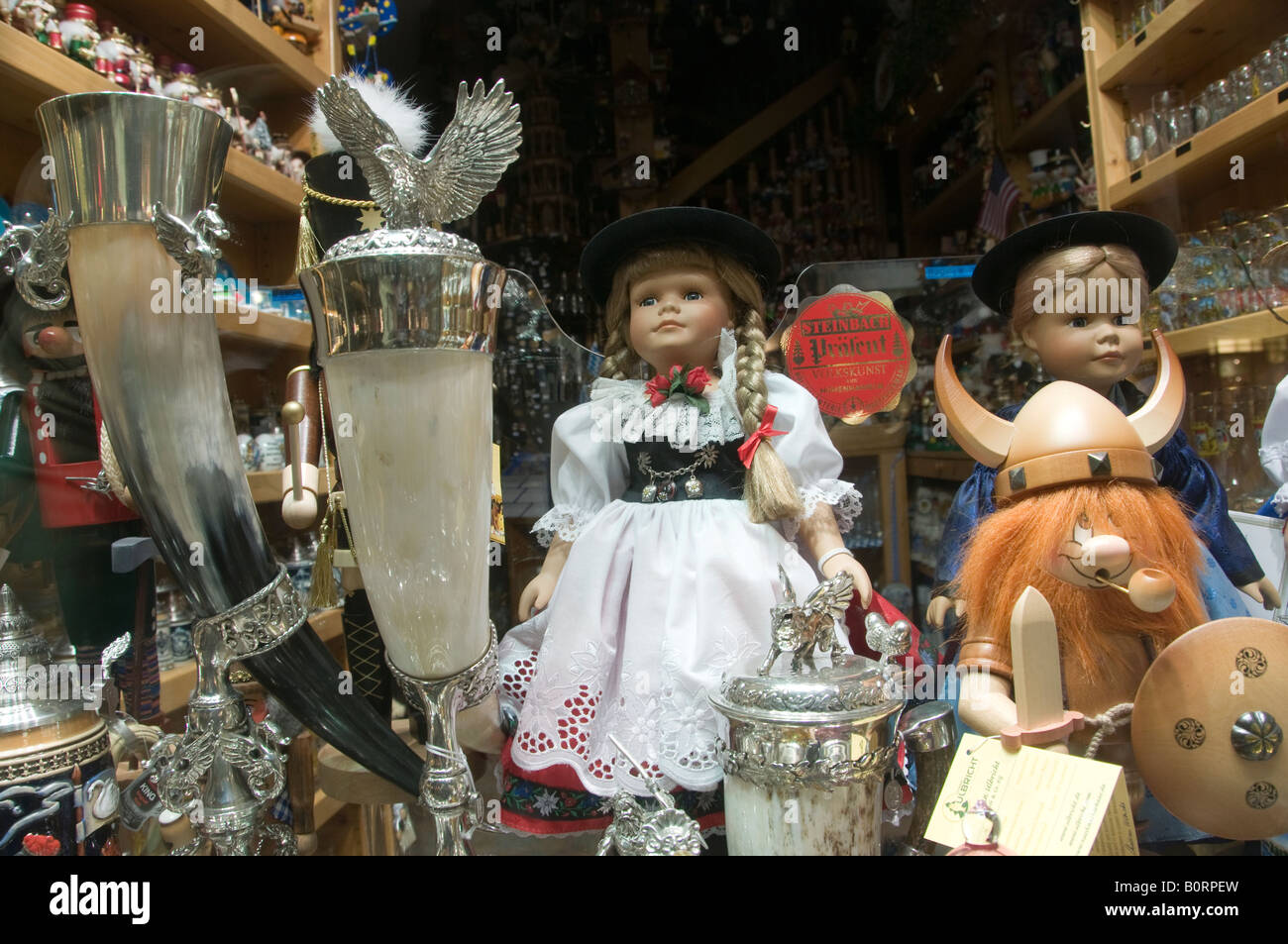 Bavarian souvenir shop in Kaufinger street in the city of Munich