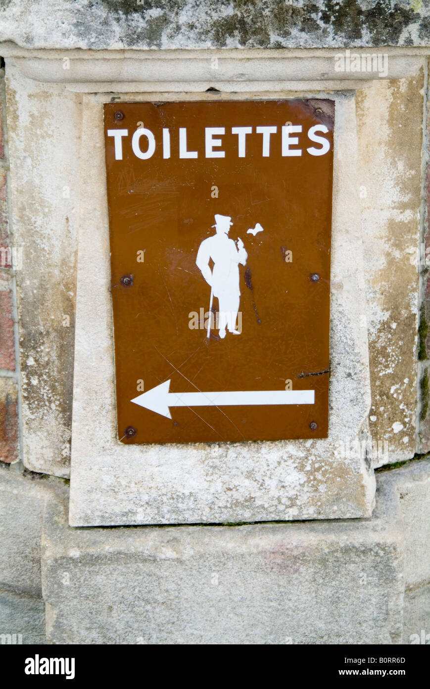 french toilet sign france men gents wc water closet bog public Stock