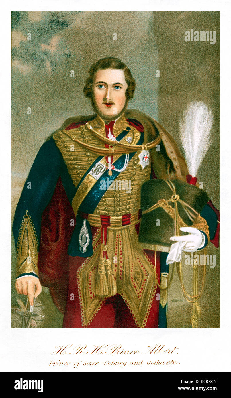 Prince Albert 11th Hussars in the uniform of his own regiment which took part in the Charge of the Light Brigade Stock Photo