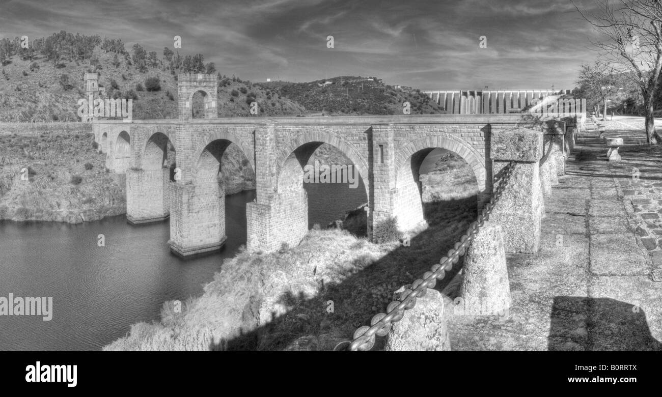 Alcantara bridge over Tagus river Stock Photo