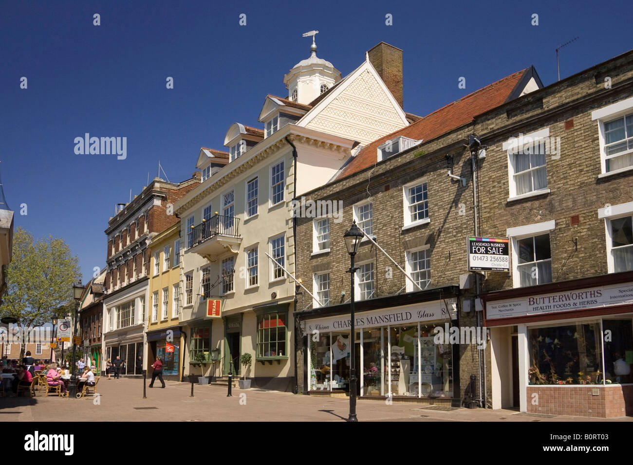 The Traverse area in Bury St Edmunds, Suffolk, UK showing Cupola House