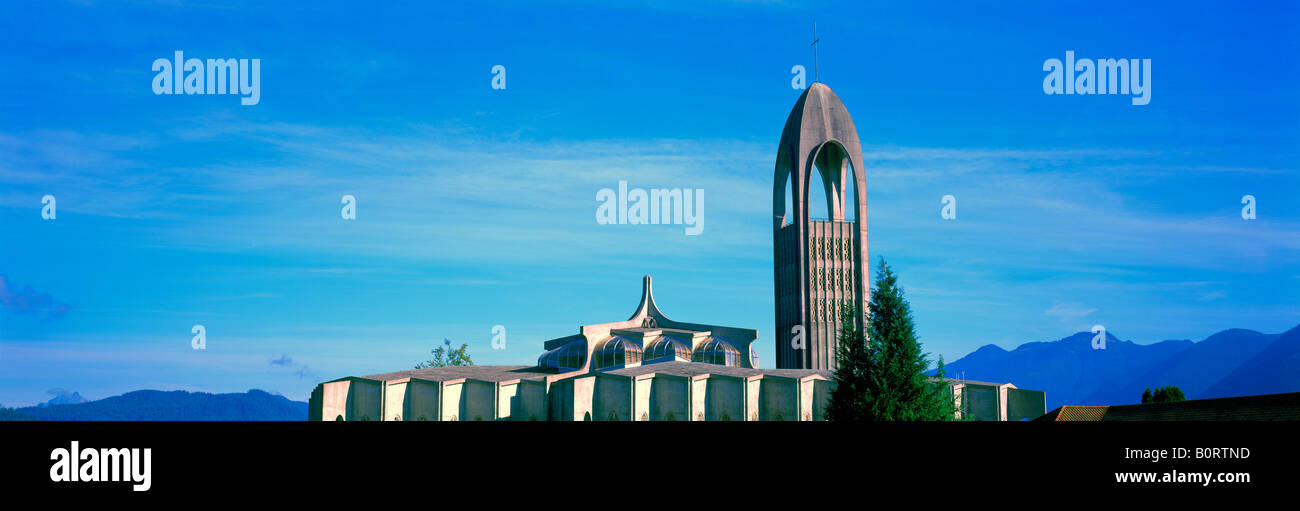 Mission, BC, British Columbia, Canada - Westminster Abbey, Benedictine Monastery, Roman Catholic Church - Panoramic Image Stock Photo