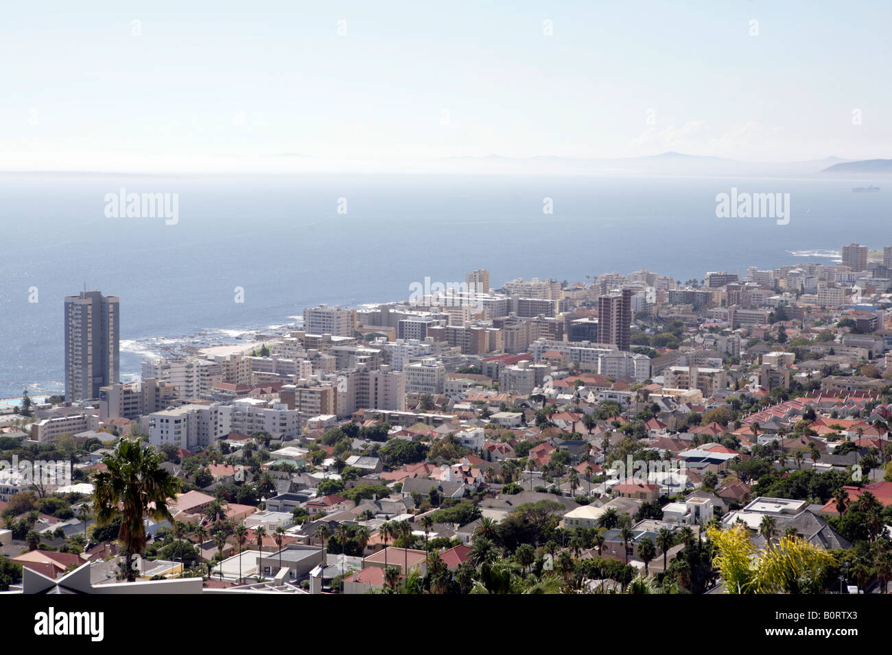View of Sea Point area from house in Camps Bay, Cape Town, South Africa. Stock Photo