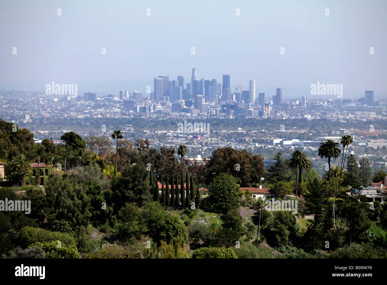 View of downtown Los Angeles from Beverly Hills, USA Stock Photo Alamy