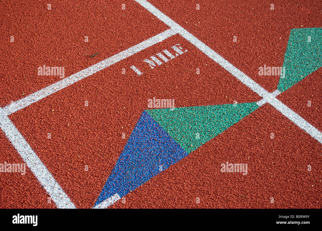 Track and field 1 mile marker Stock Photo Alamy
