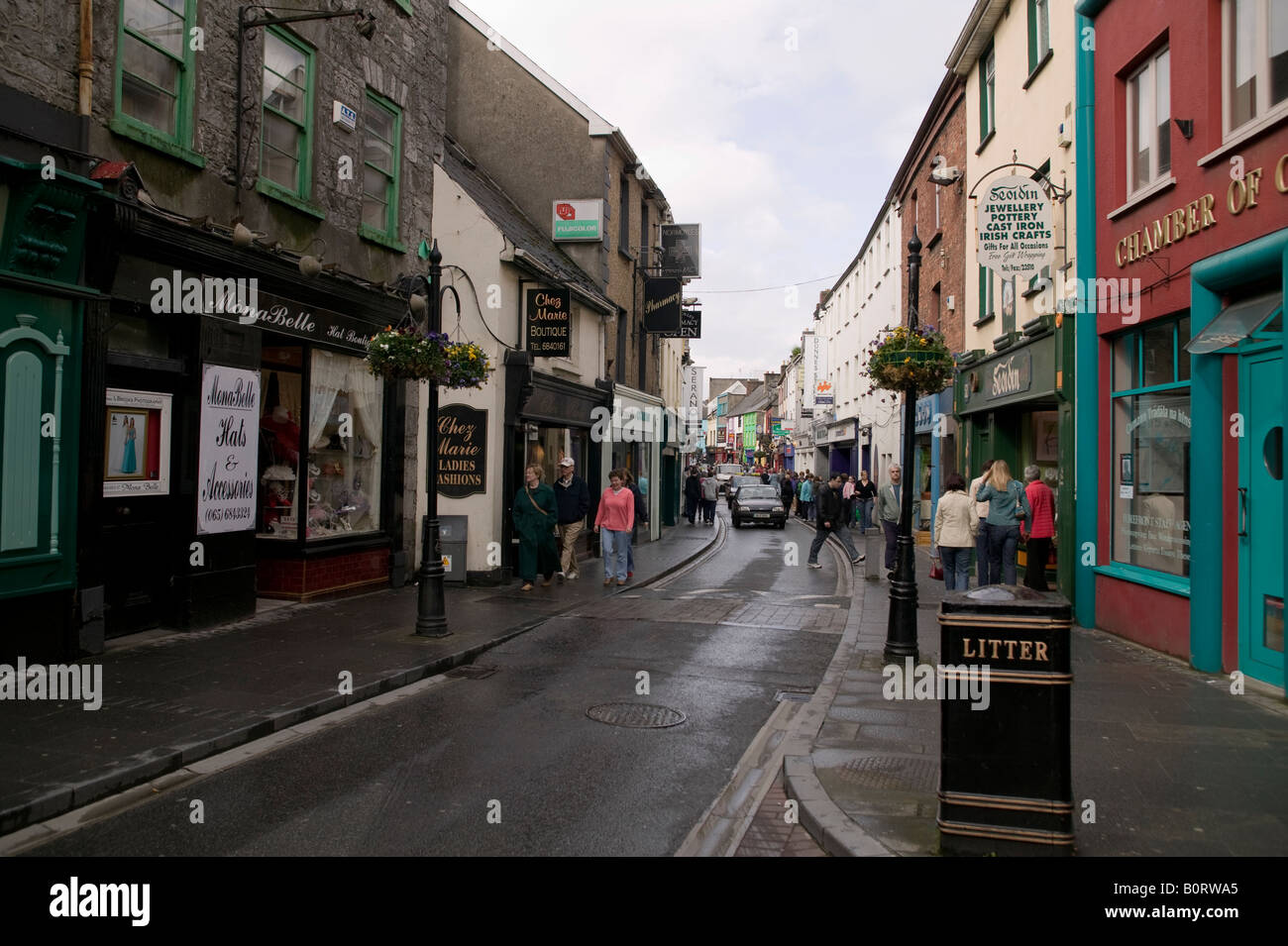 A narrow road in downtown Limerick Ireland Stock Photo Alamy