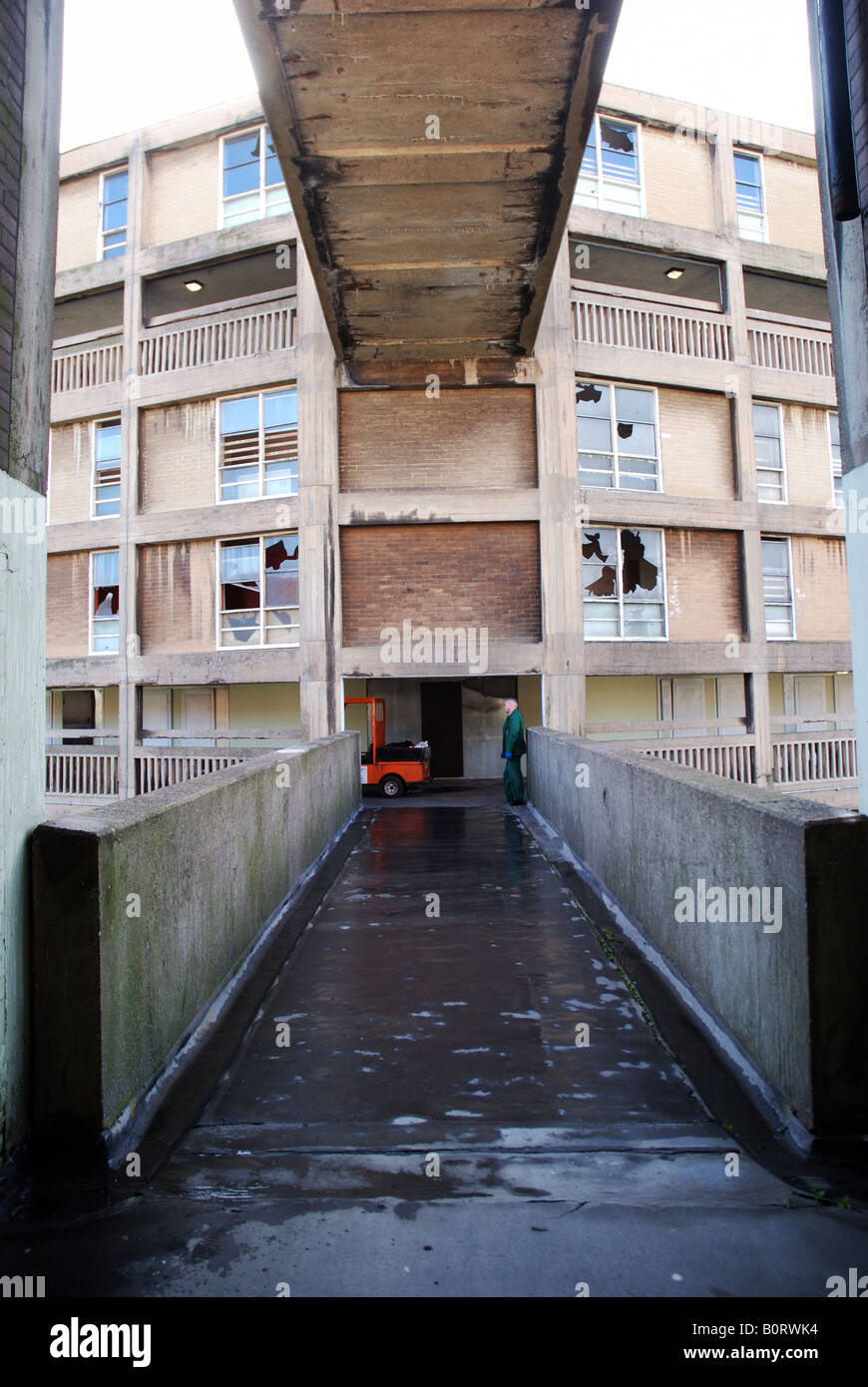 Park Hill Flats, Sheffield, walk way Stock Photo