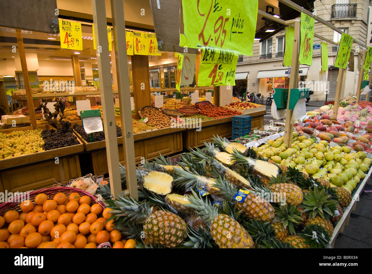 Fruit and vegetable market on Rue Cler in Paris France Stock Photo Alamy