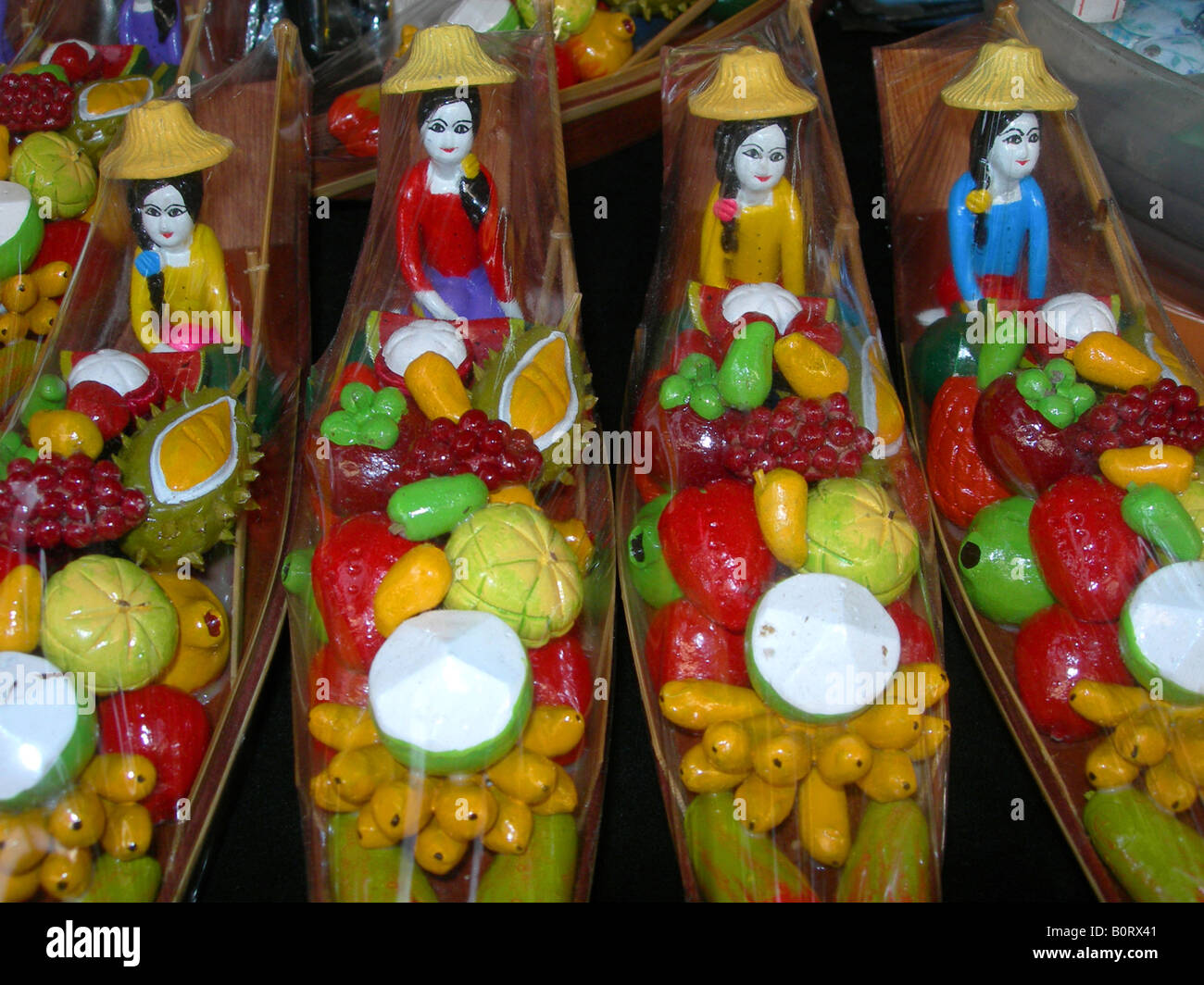floating market boats bangkok souvenirs Stock Photo Alamy