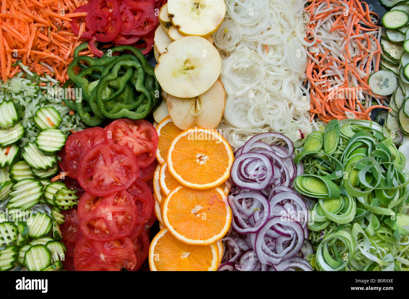 Fresh mixed vegetables cut Stock Photo Alamy
