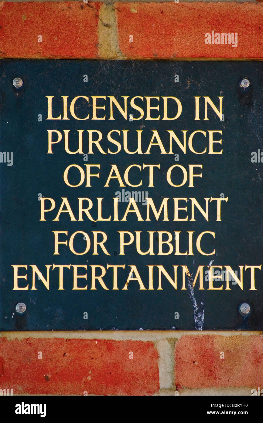 Entertainment license notice, portrait photograph Stock Photo Alamy