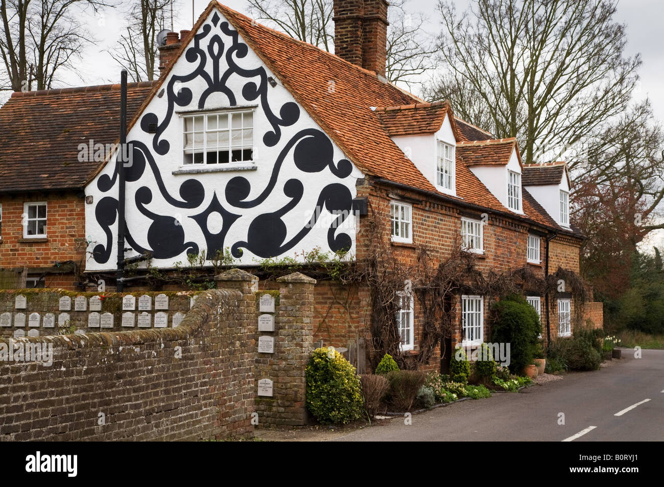 A beautifully painted house in Denham Village, Buckinghamshire Stock