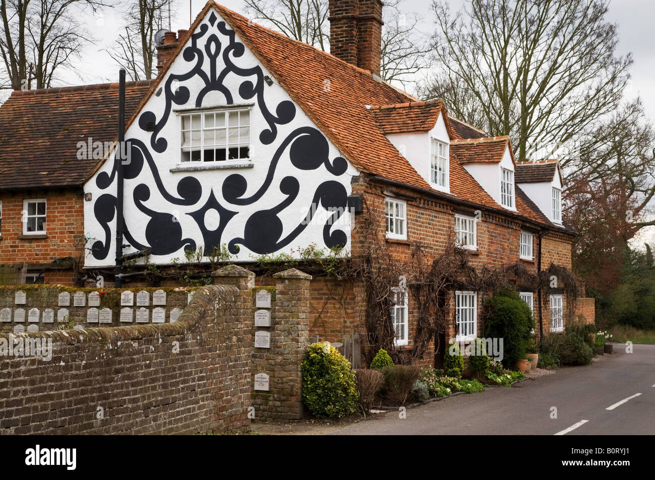 A beautifully painted house in Denham Village, Buckinghamshire Stock Photo
