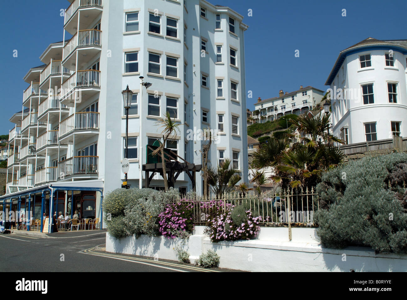 Seaside properties overlook Ventnor seafront Isle of Wight England