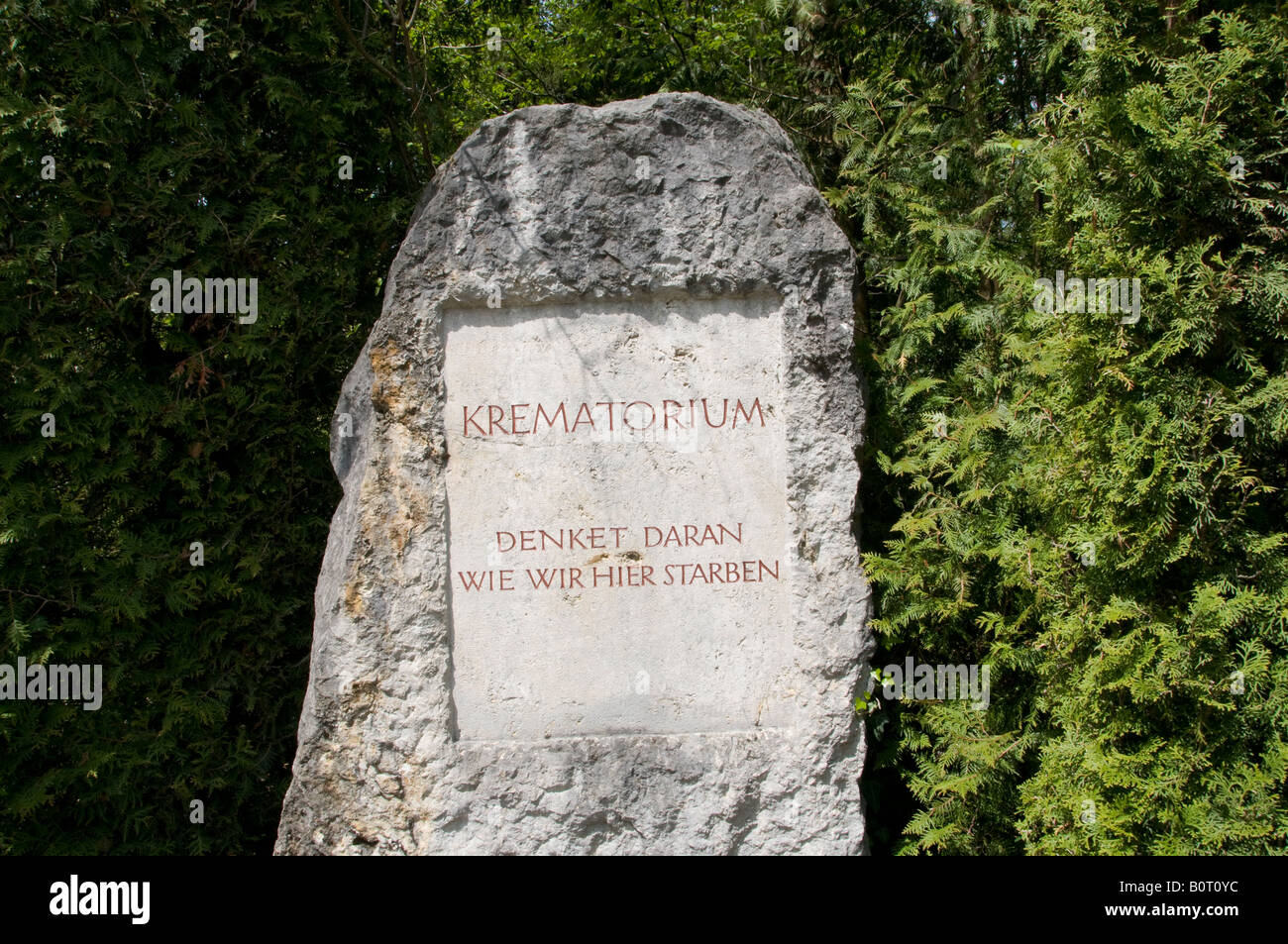 Memorial monument in Dachau concentration camp, Bavaria, Germany Stock Photo