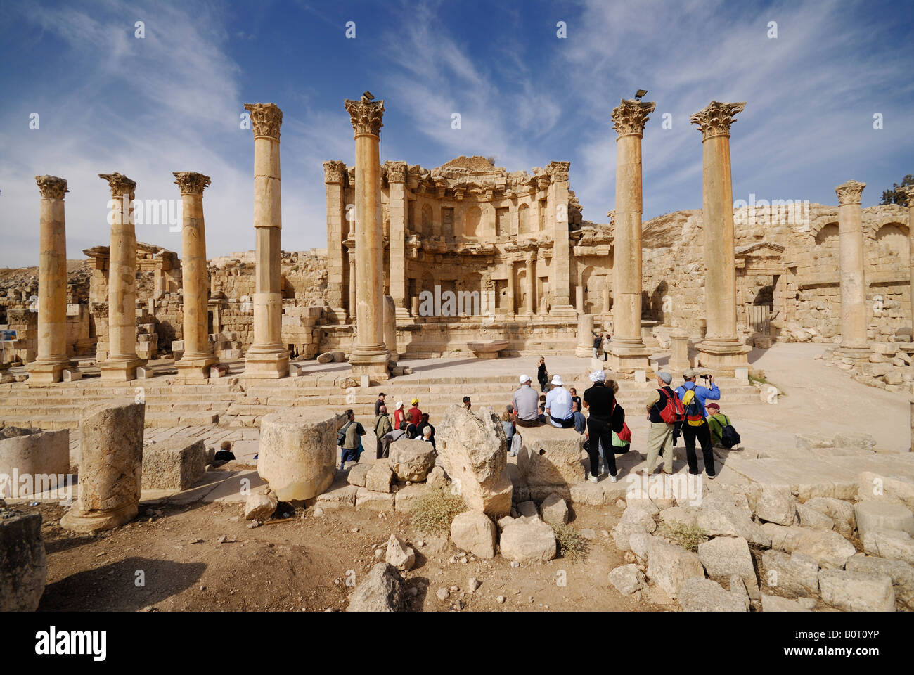 Nymphaeum in Ruins of Jerash Roman Decapolis city dating from 39 to 76 ...