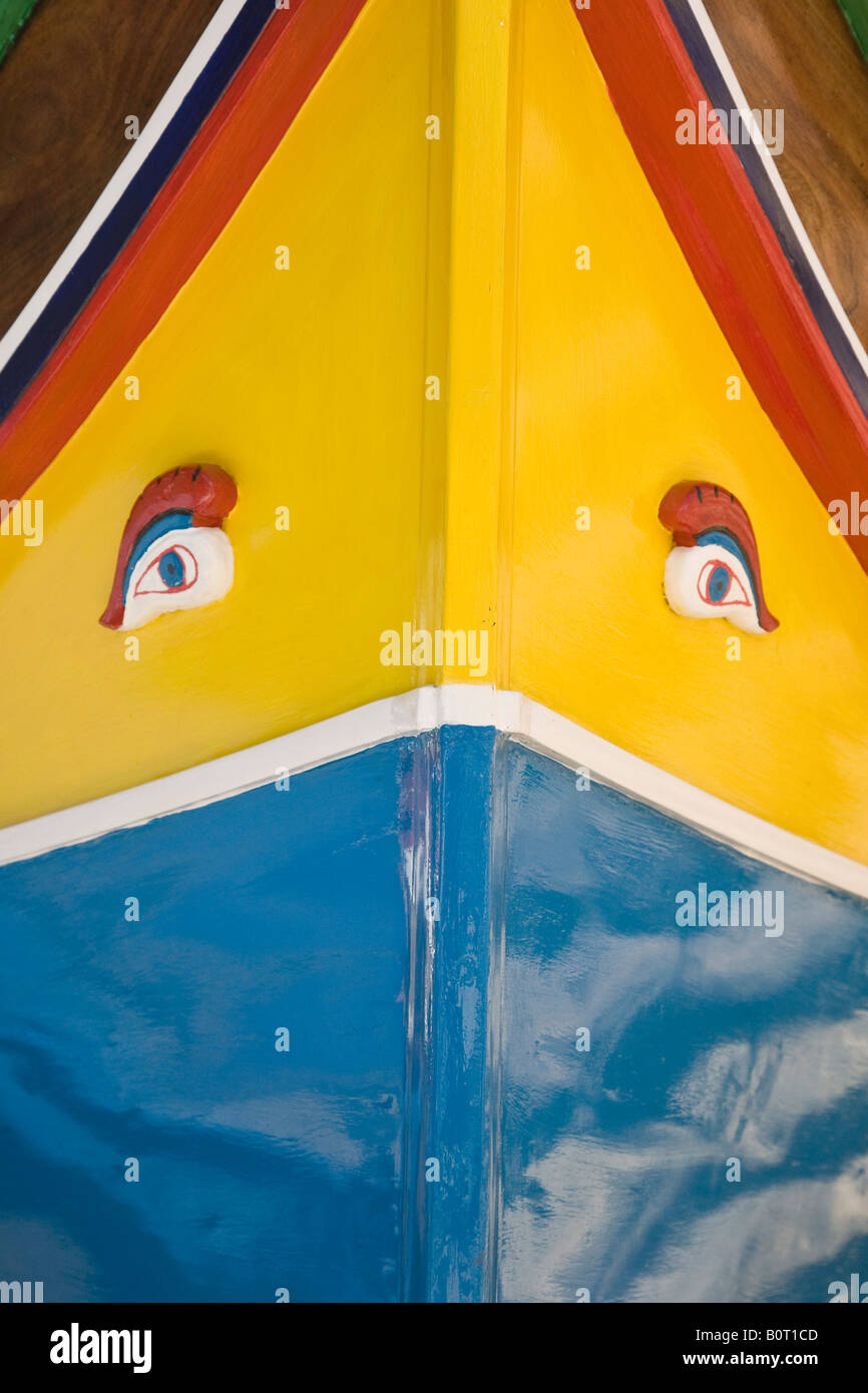 Eye of Horus or of Osiris Eye of Horus or of Osiris on a traditional Maltese fishing boat. Stock Photo