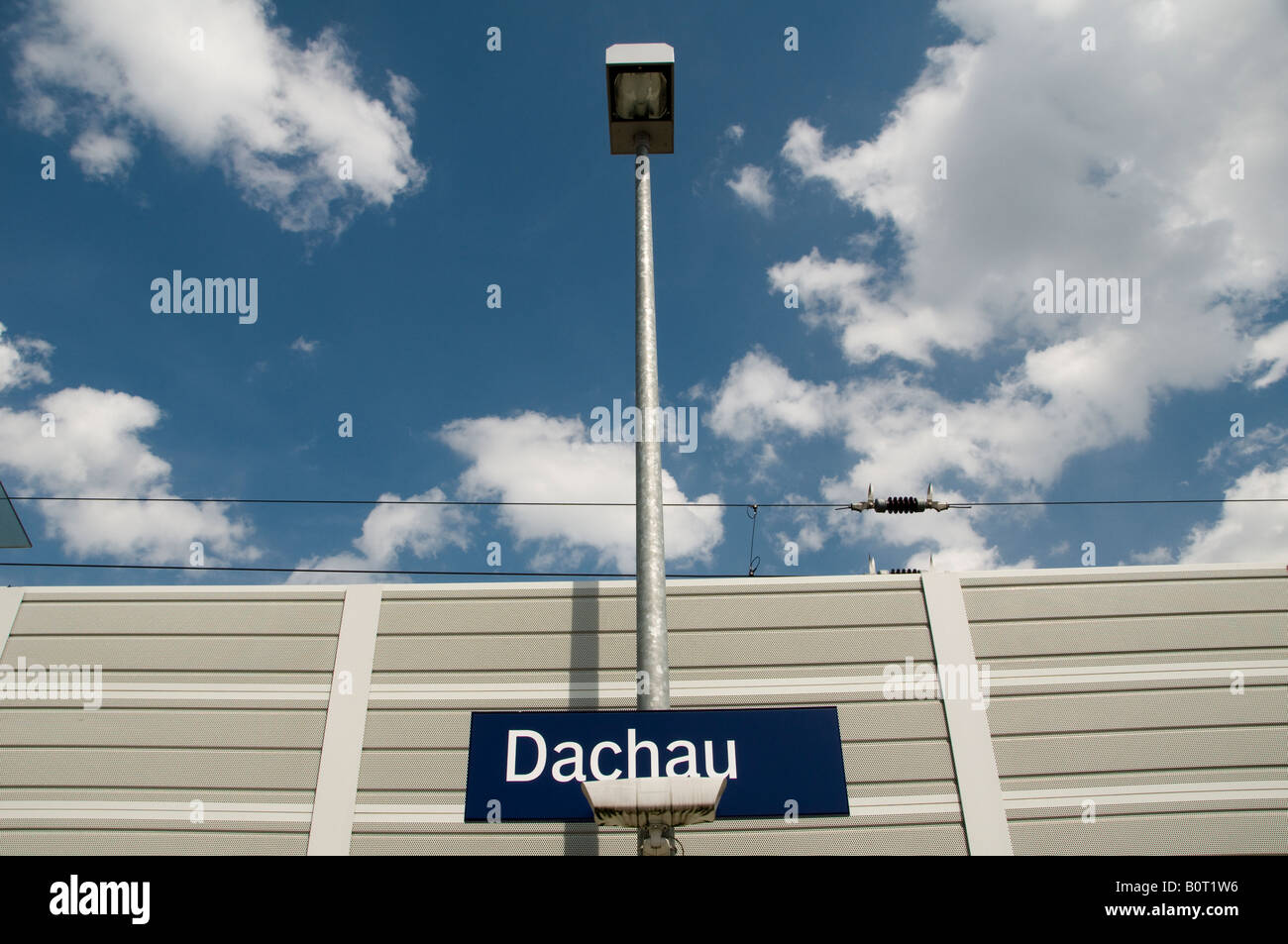 Dachau train station Germany Stock Photo