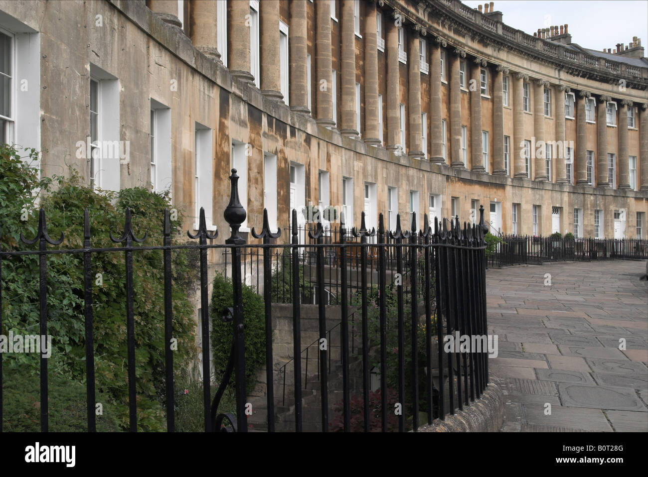 Georgian Architecture of The Royal Crescent, City of Bath, Somerset, England, UK. A UNESCO World Heritage Site. Stock Photo