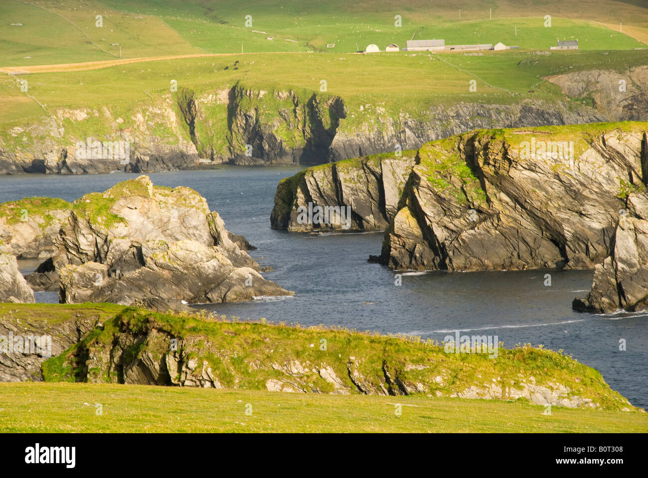 Cliffs on St Ninian's Isle, Shetland Islands, Scotland, UK Stock Photo
