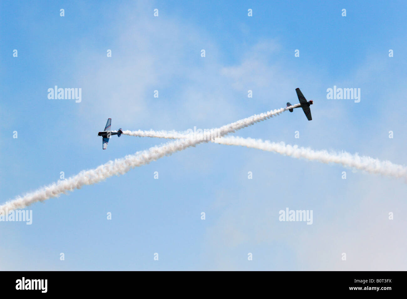 Two planes cross paths above Andrews Air Force Base Maryland during the