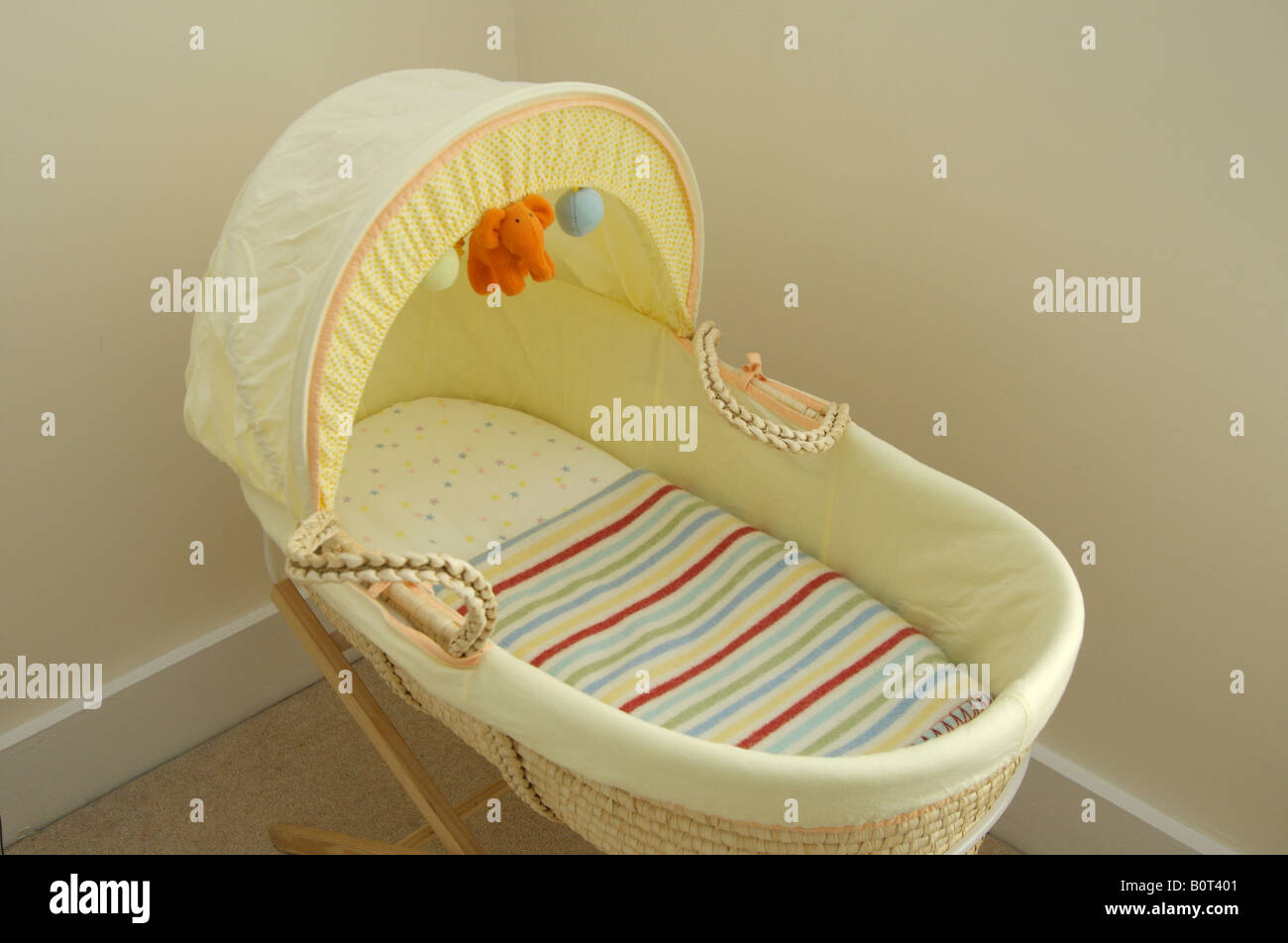 yellow moses basket