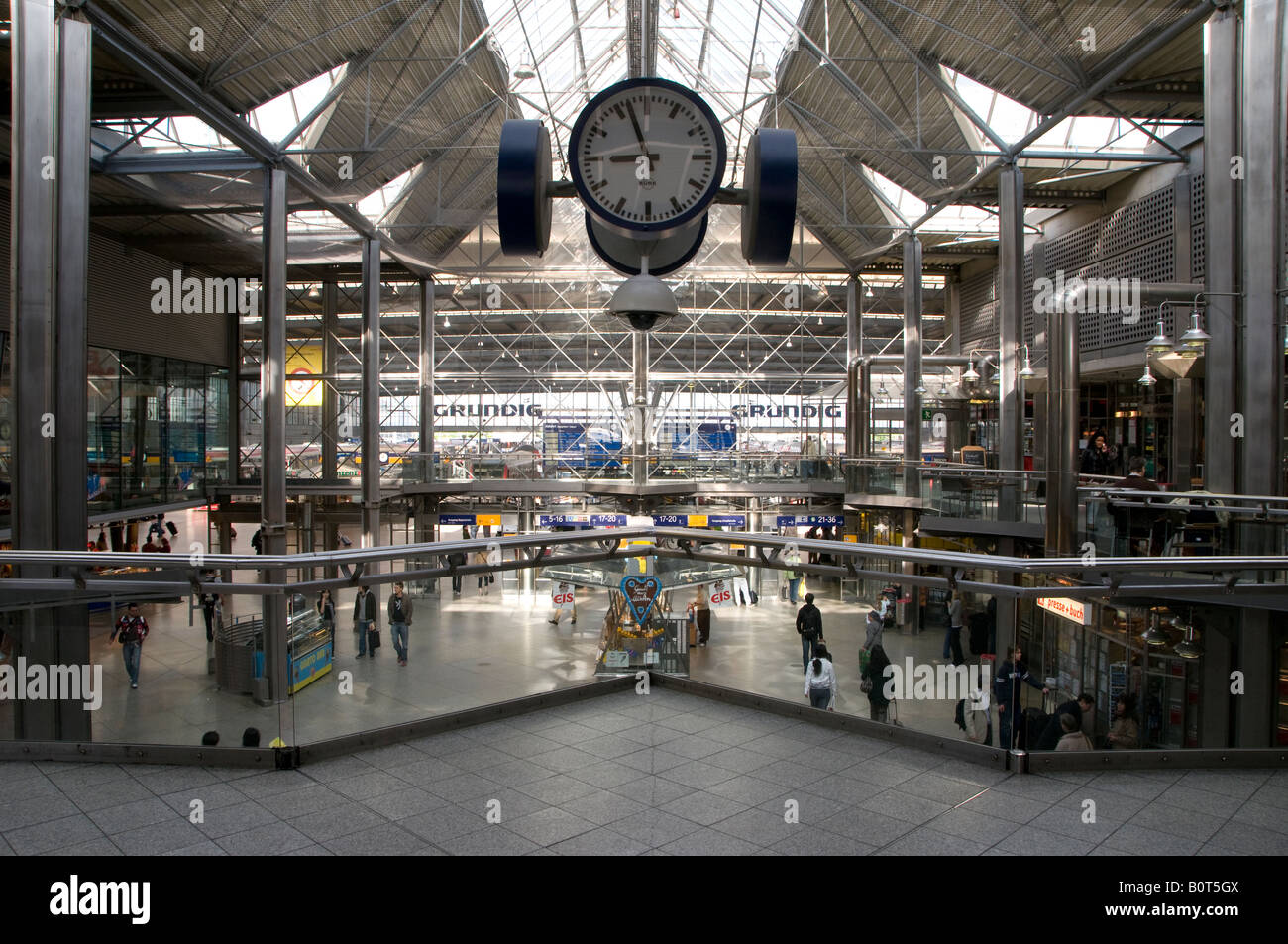 Interior of the main train station in the city of Munich capital of ...