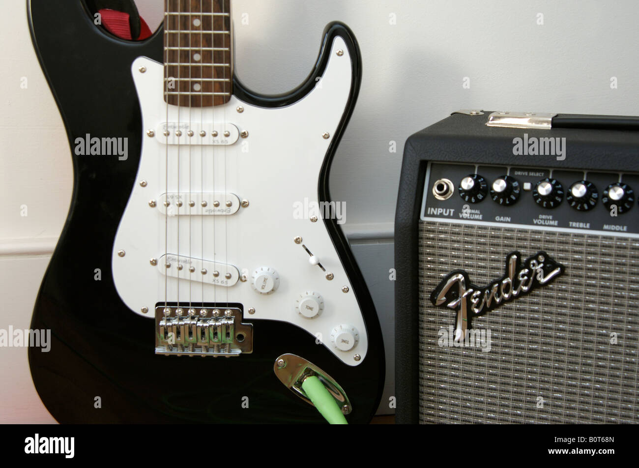 Fender electric guitar and amp Stock Photo Alamy