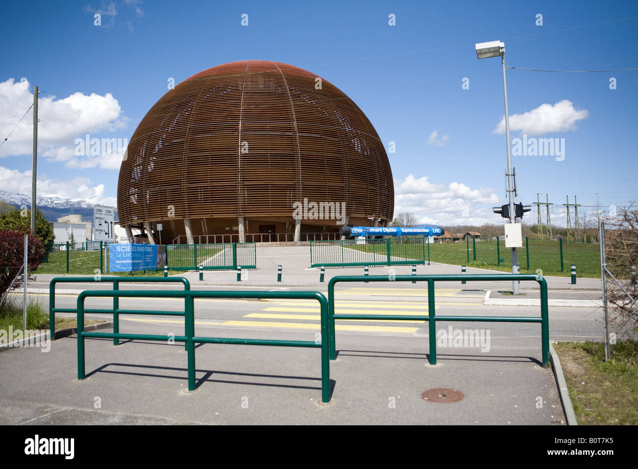 The 'Globe of Science and Innovation' at the European particle research laboratory CERN Geneva Switzerland. Stock Photo