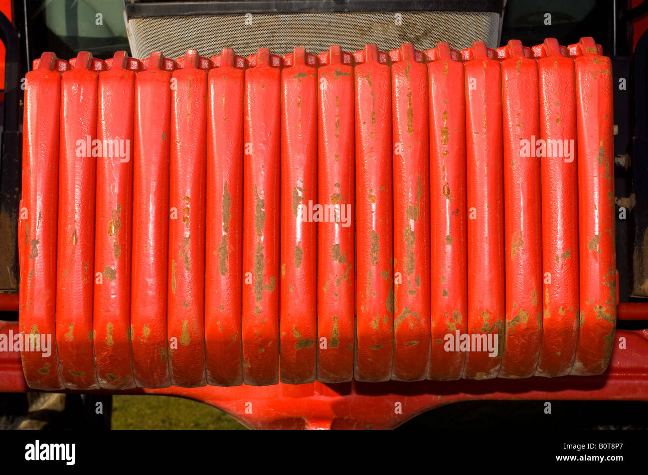 Counter weights on front of a CASE tractor England Stock Photo Alamy
