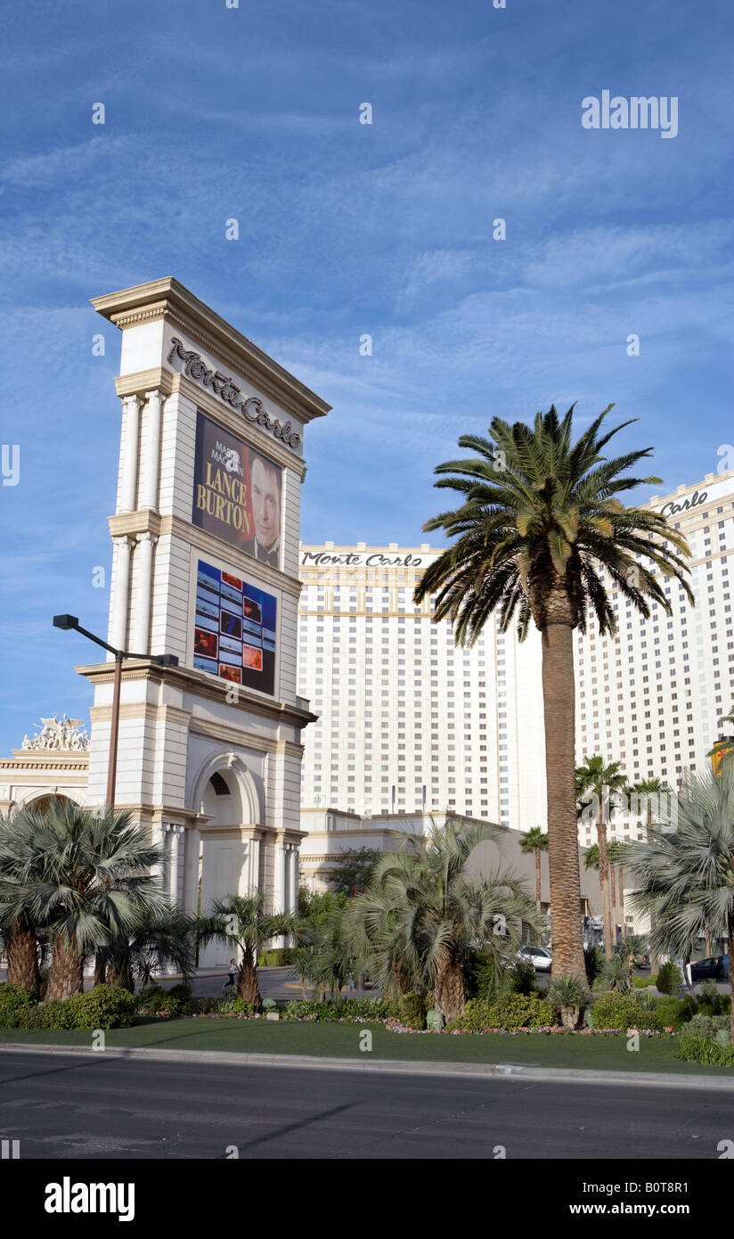 View of Monte Carlo Hotel Casino in Las Vegas Nevada USA Stock Photo