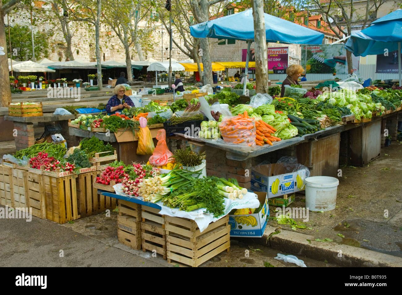 Vegetables at the market in central Split Croatia Europe Stock Photo