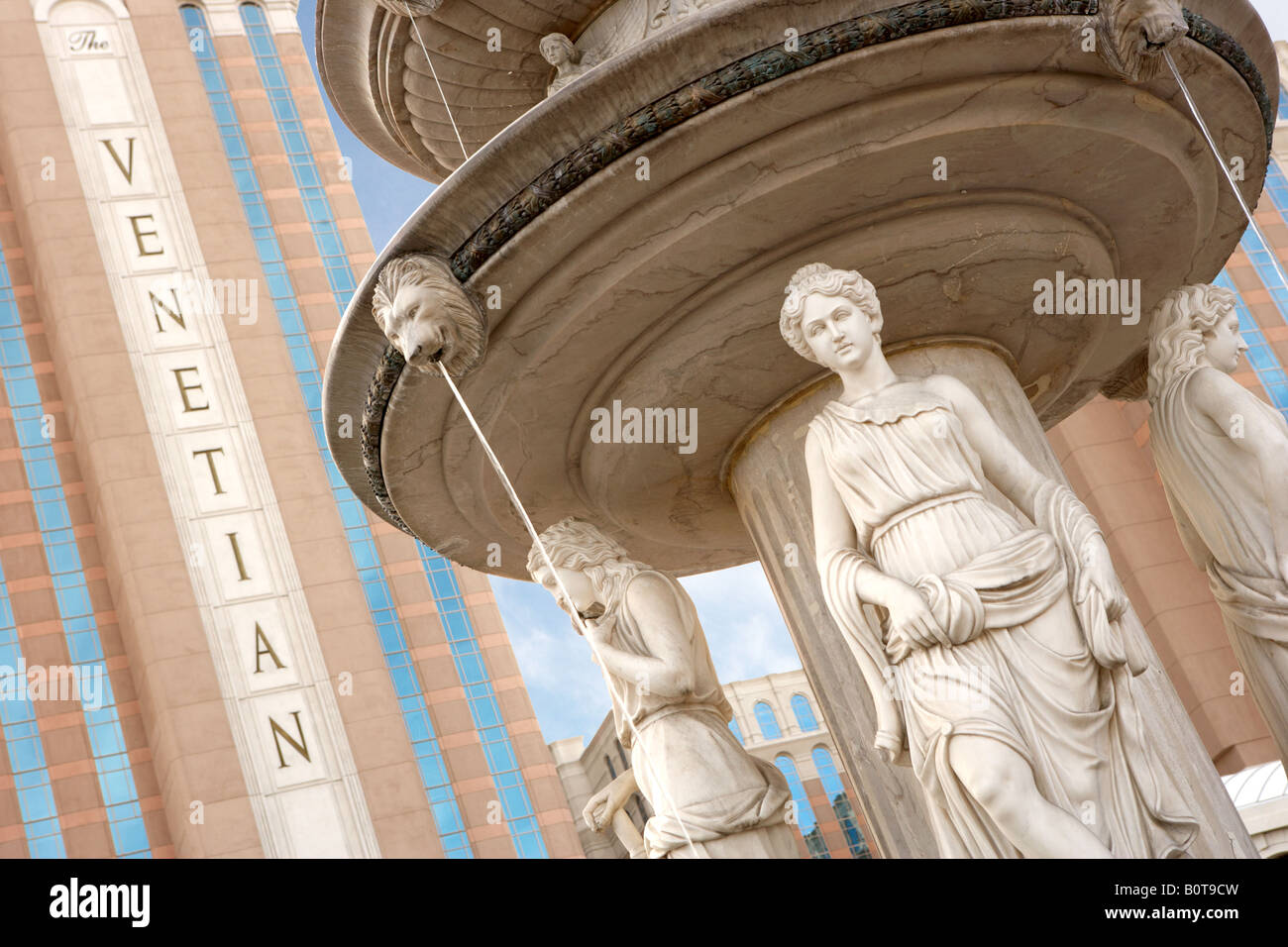 Fountains Outside The Venetian Hotel in Las Vegas Nevada USA Stock Photo