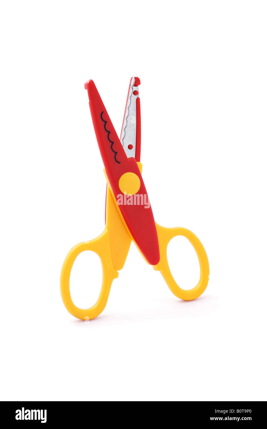 Colorful Scissor That Cut A Zigzag Pattern Stock Photo - Download Image Now  - Scissors, Zigzag, Art - iStock