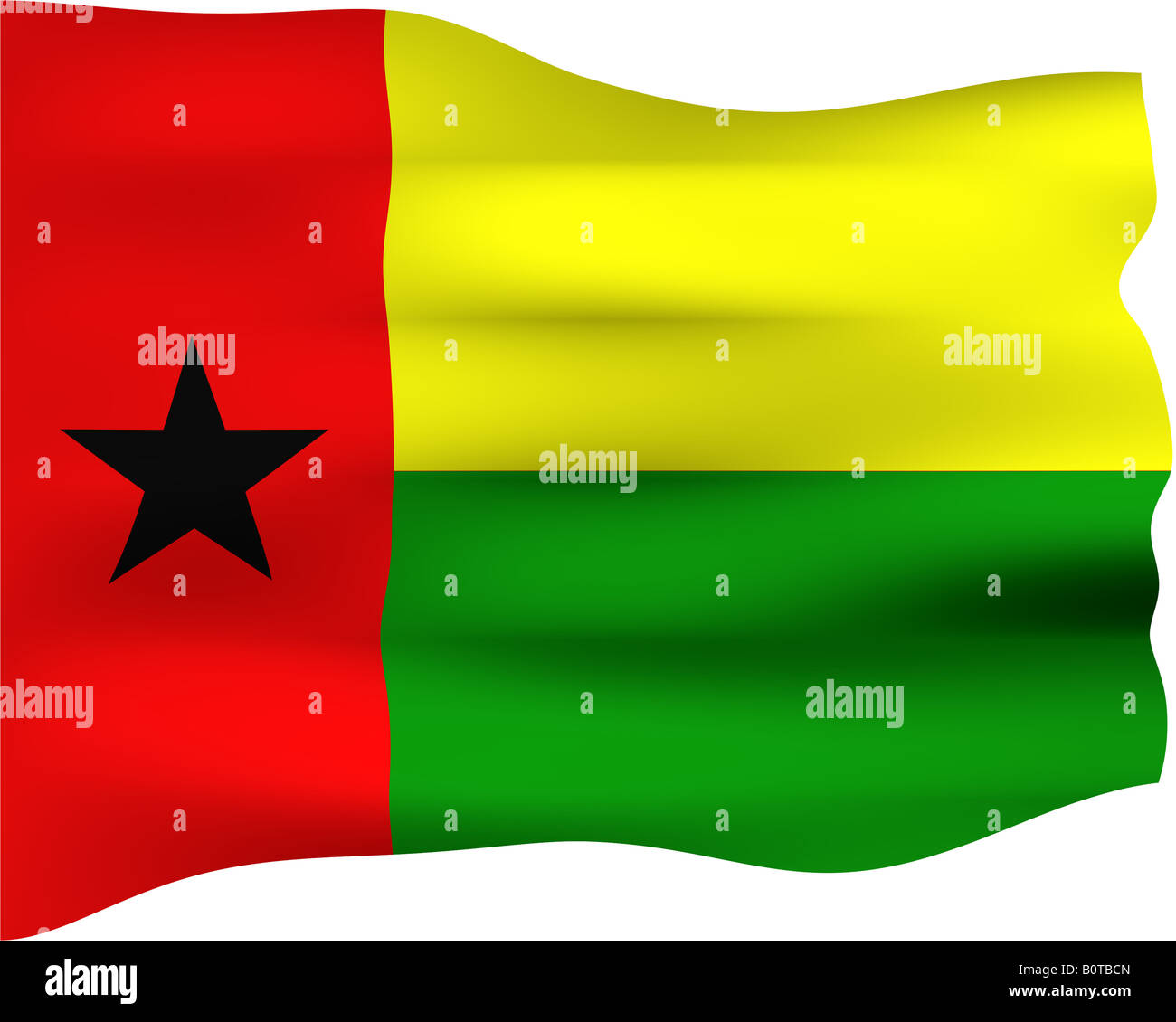 3d flag of Guinea Bissau Stock Photo - Alamy