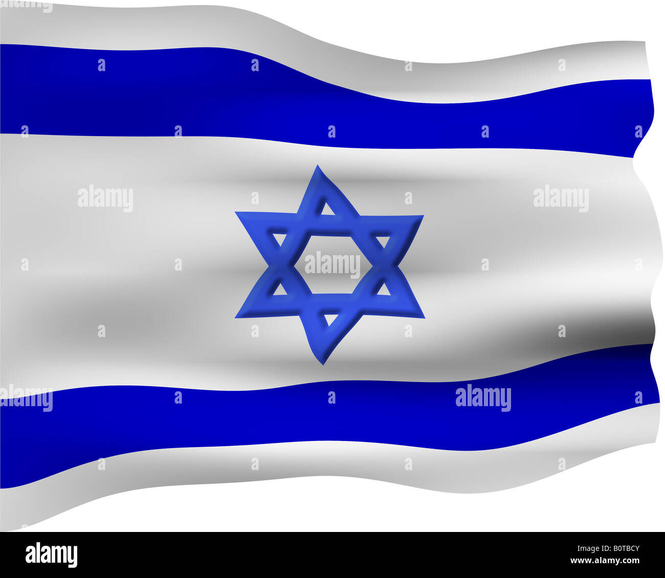 3d flag of Israel Stock Photo