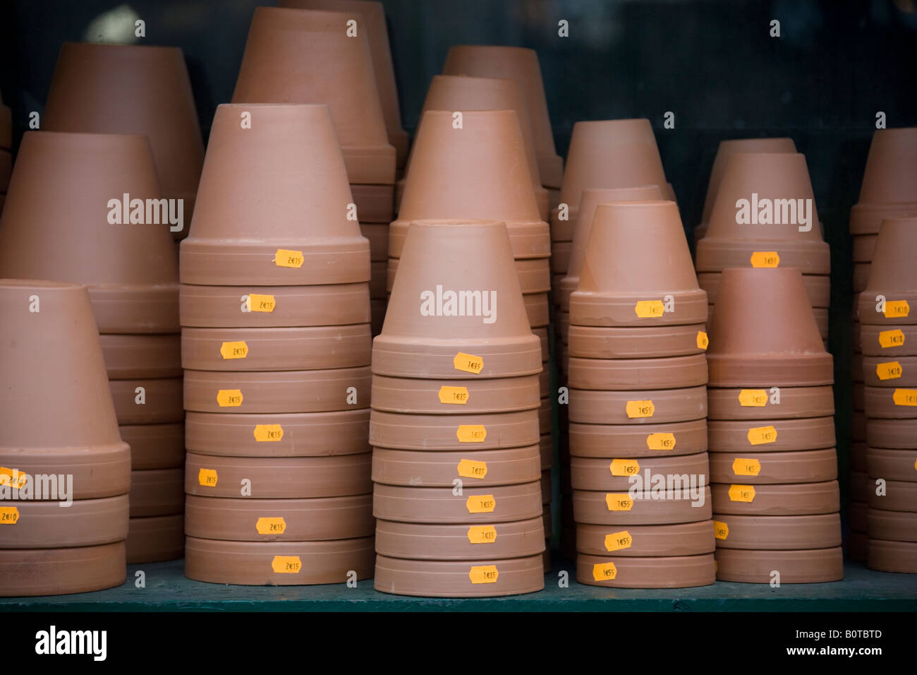 Flowerpots for sale Stock Photo