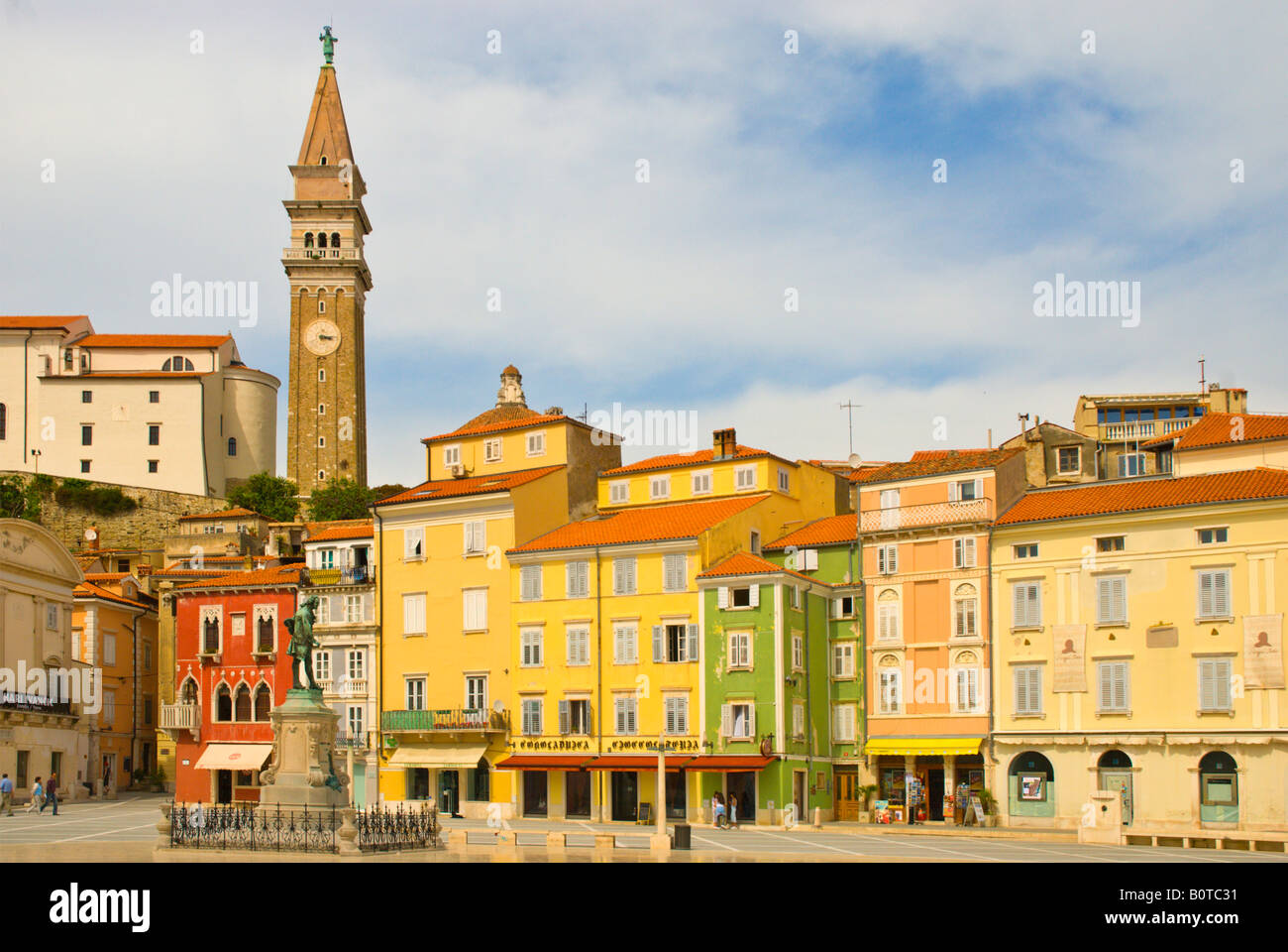 Tartinijev trg the main square in Piran Slovenia Europe Stock Photo - Alamy