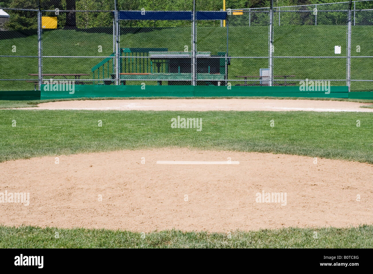 Home plate from pitcher's mound Stock Photo Alamy