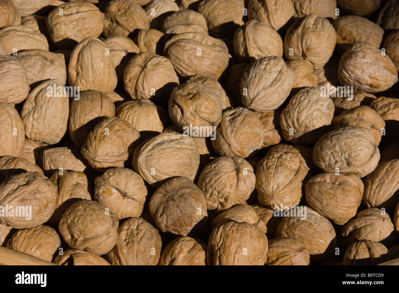 Gran Canaria 2008 walnuts for sale in a mountain village market Stock Photo