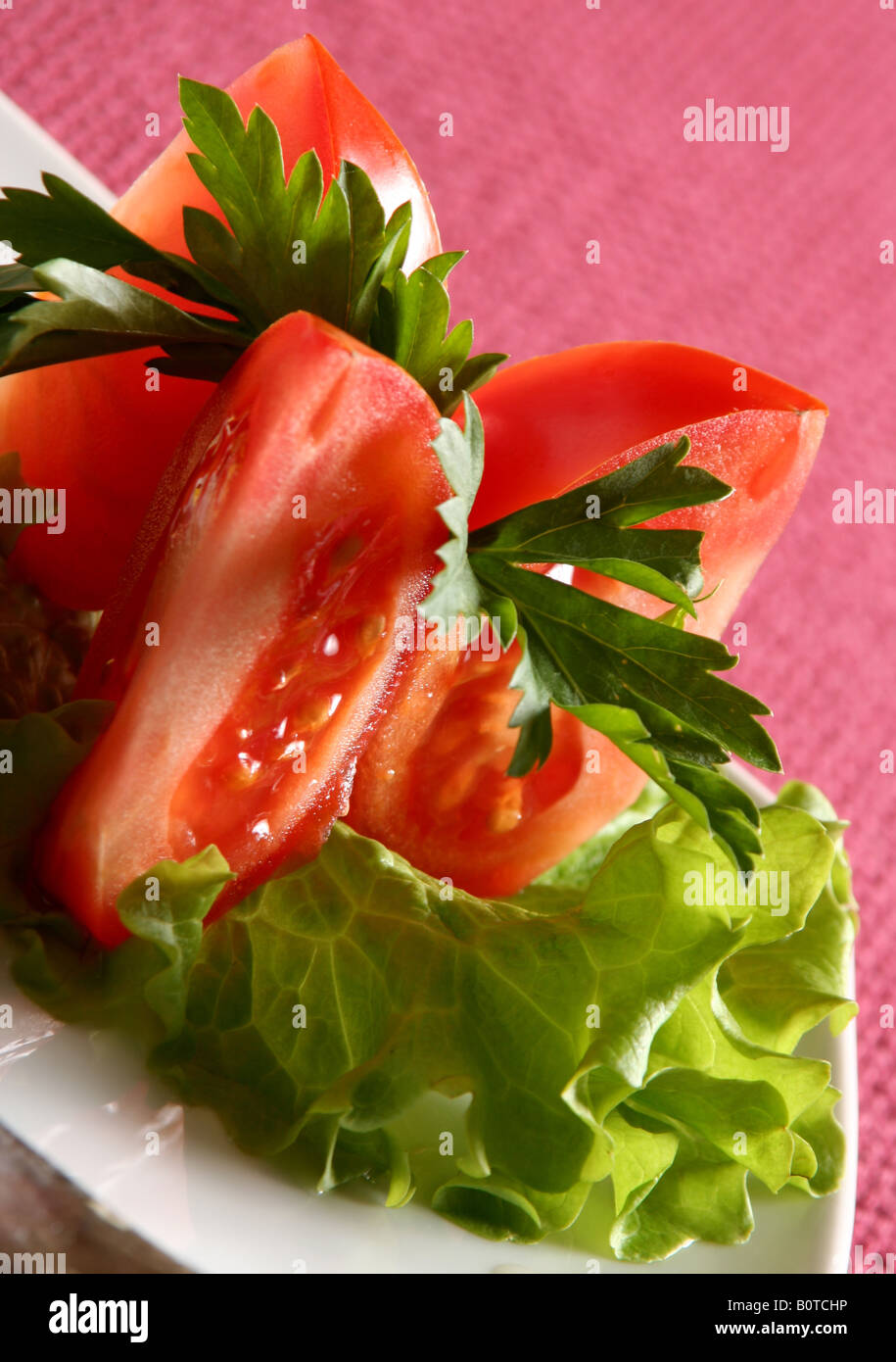 Tomato slice as part food detail and close up Stock Photo - Alamy