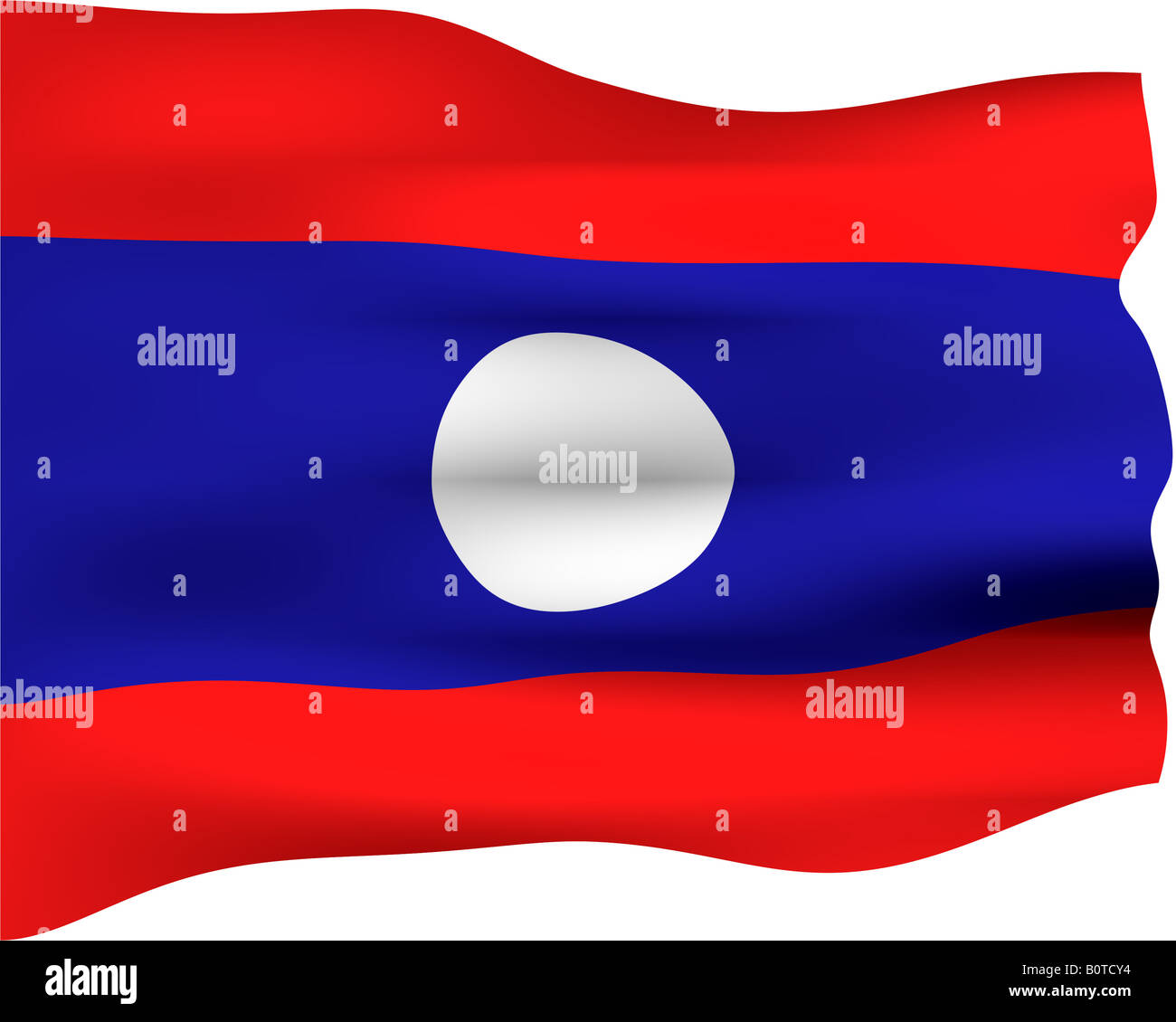 3d flag of Laos Stock Photo